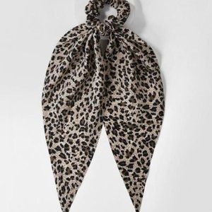 Fabric Scrunchie Print Scarf Ponytail Holder